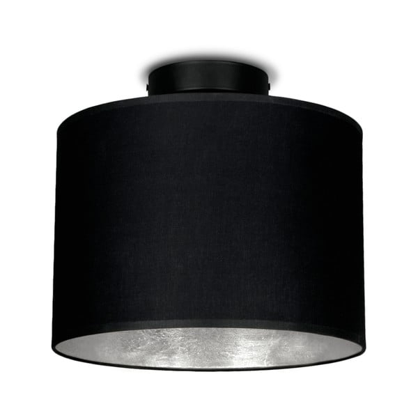 Črna stropna svetilka z detajli v srebrni barvi Sotto Luce MIKA, ⌀ 25 cm