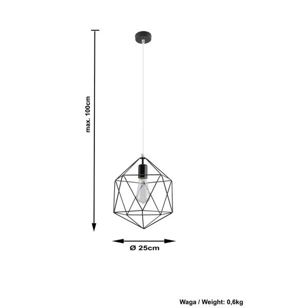 Črna viseča svetilka Sollux Donato-image-4