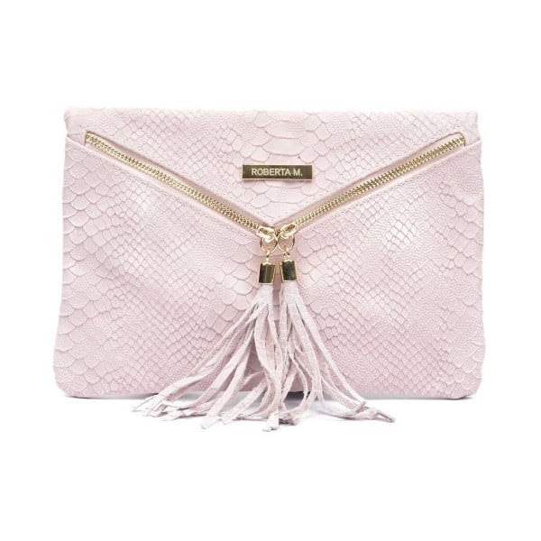 Rožnata usnjena torbica / denarnica Roberta M Gula Rosa