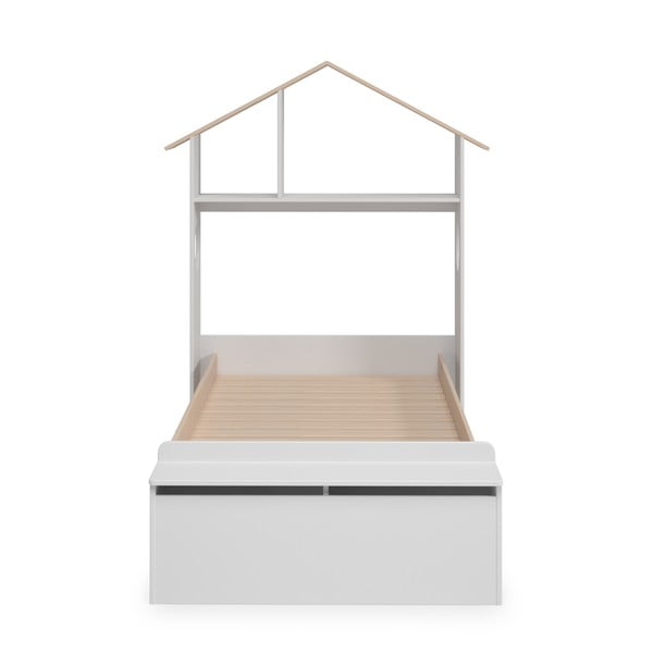 Bela/naravna otroška postelja v borovem dekorju v obliki hiške s prostorom za shranjevanje 90x190 cm Odessa – Marckeric-image-4