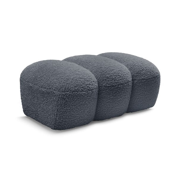 Temno siv tabure iz tkanine bouclé Hippolyte – Bobochic Paris-image-3