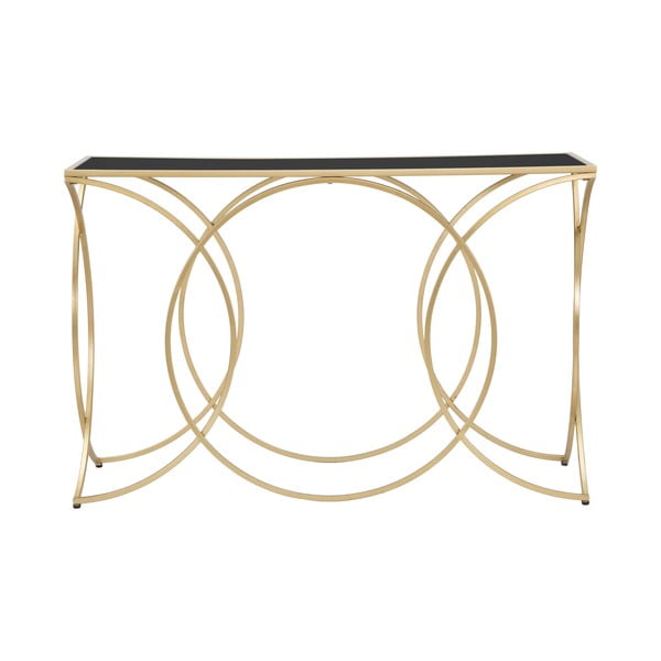 Črna/zlata stranska mizica s stekleno mizno ploščo 40x120 cm Infinity – Mauro Ferretti