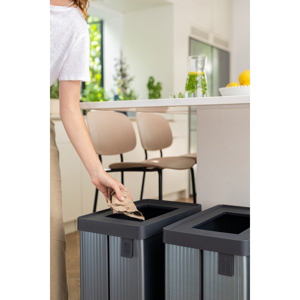 Siv koš za smeti za ločevanje odpadkov iz reciklirane plastike 54 l Verto Recycle – Curver-image-4