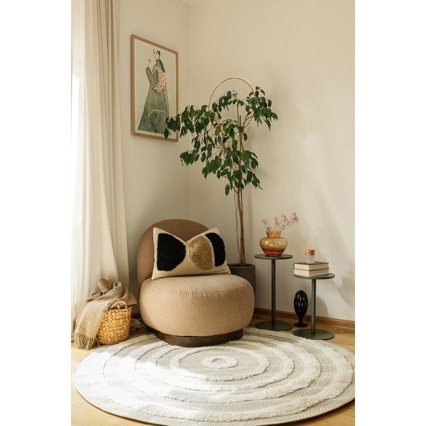 Krem preproga Mint Rugs Handira Circle, ⌀ 160 cm-image-1