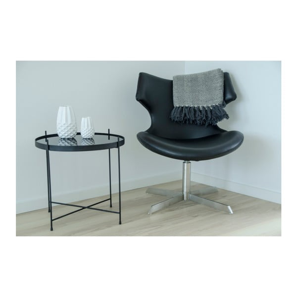 Črno-bela bombažna odeja House Nordic Cort, 170 x 130 cm-image-1