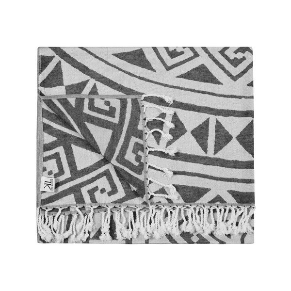 Črna brisača za hamam Kate Louise Mirabelle, 165 x 100 cm-image-3