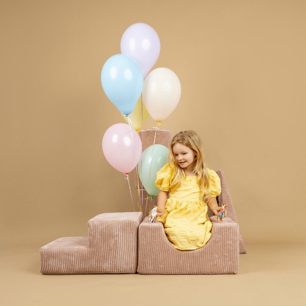 Kaki zeleno otroško igrišče iz pene iz rebrastega žameta 5 ks višina 30 cm 250x45 cm Montessori – Meowbaby-image-1