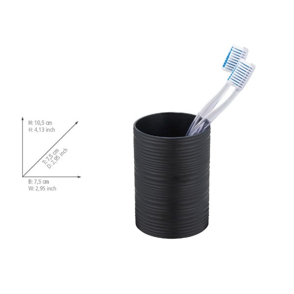 Črn plastičen lonček za zobne ščetke Lyon – Allstar-image-3