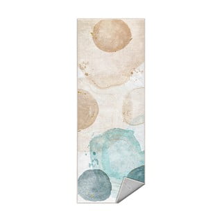 Kremno bel/turkizen pralen tekač 80x200 cm Puddle – Mila Home