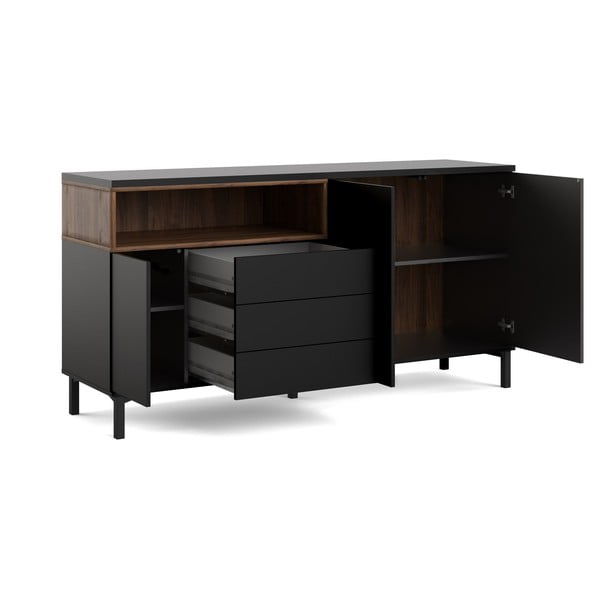Črna komoda 176x90x49 cm Roomers – Tvilum-image-4