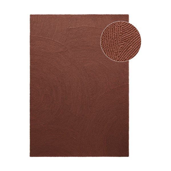 Opečnato oranžna ročno tkana volnena preproga 200x300 cm Calmio – Hanse Home