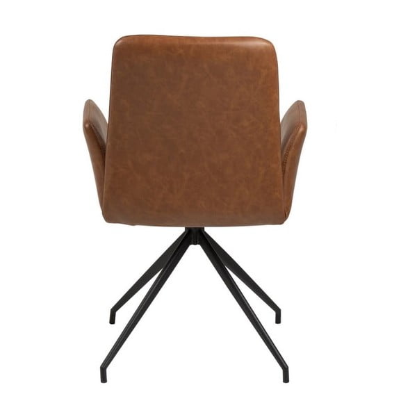 Oblazinjen jedilni stol z nasloni za roke v konjak rjavi barvi Naya – Actona-image-3