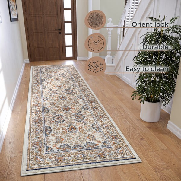 Kremno bel tekač 80x240 cm Orient Saraceni – Hanse Home-image-4
