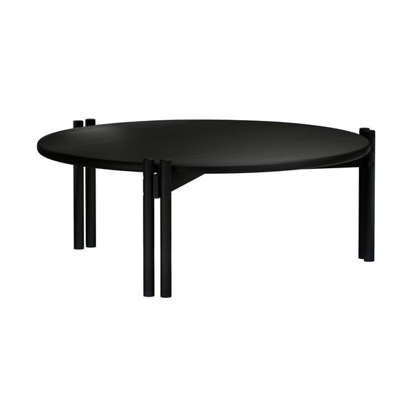 Črna okrogla mizica iz masivnega bora ø 80 cm Sticks – Karup Design-image-3