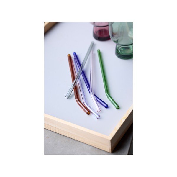 Steklene slamice v kompletu 4 ks s čistilno krtačko – Lyngby Glas-image-2