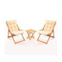 Kremno bela vrtna garnitura iz masivne bukve za 2 osebi – Floriane Garden