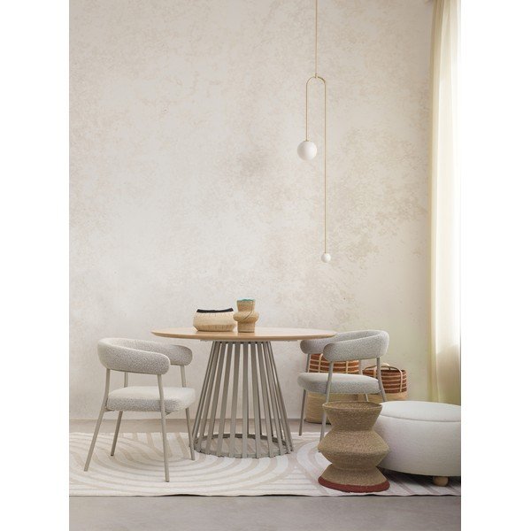 Kremno bel tabure iz tkanine bouclé Irisha – Bizzotto-image-1