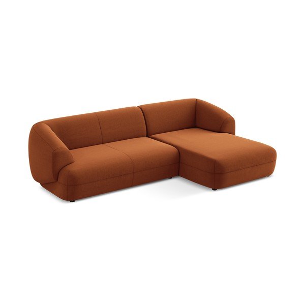 Oranžna žametna kotna sedežna garnitura (desni kot) Moana – Makamii-image-2