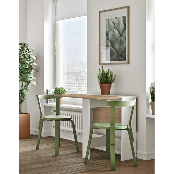 Raztegljiva jedilna miza z mizno ploščo v hrastovem dekorju 76x28 cm Papillon – TemaHome-image-1