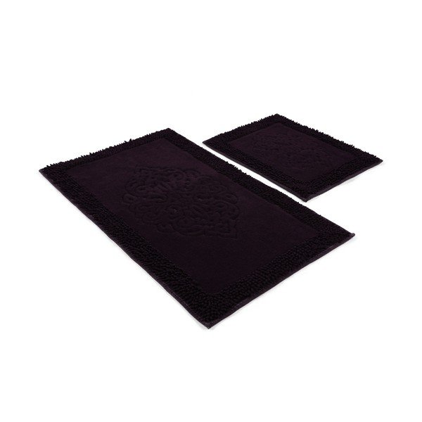 Temno vijolične kopalniške preproge v kompletu 2 kos 100x60 cm Piante - Foutastic-image-2