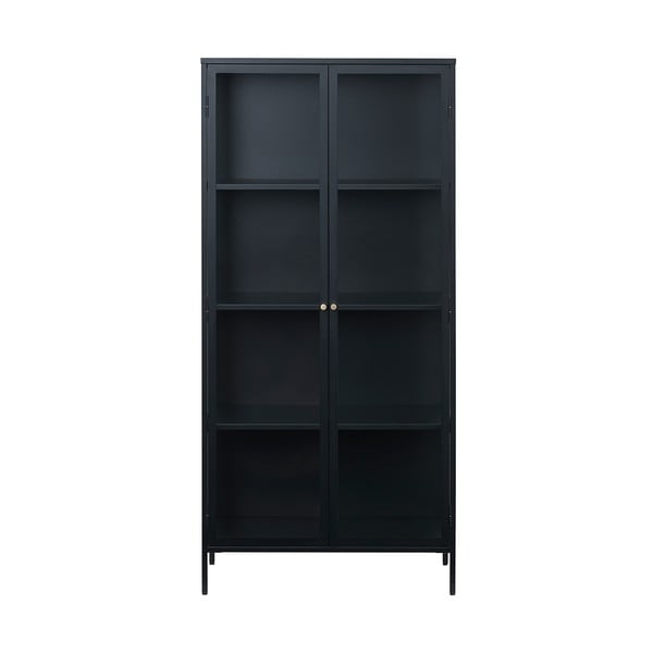Črna kovinska vitrina 90x190 cm Carmel – Unique Furniture