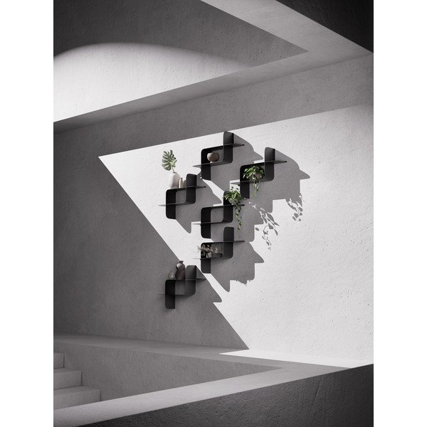 Mat črne večnivojske jeklene police v kompletu 2 ks 62 cm Montage – Umbra-image-4