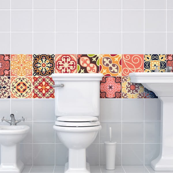 Komplet 30 stenskih nalepk Ambiance Cement Tiles La Valette, 10 x 10 cm-image-1