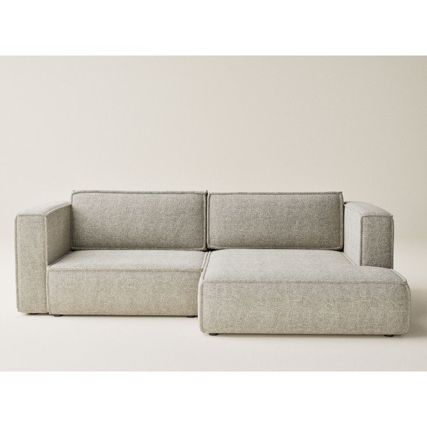 Bež raztegljiva/s prostorom za shranjevanje kotna sedežna garnitura iz šenilje (desni kot/z ležalnikom) Velto – Maison de Rêve-image-2