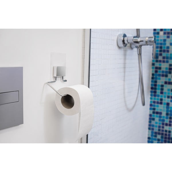 Samolepilno držalo za toaletni papir iz kromiranega jekla Compactor-image-1