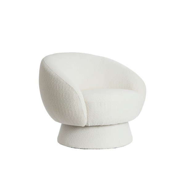 Kremno bel fotelj iz tkanine bouclé Avoria – Light & Living