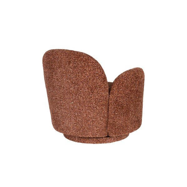 Rdeč vrtljiv fotelj iz šenilje Rose – Dutchbone-image-4