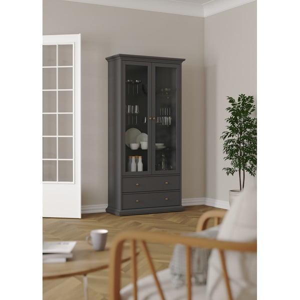 Siva vitrina 96x201 cm Paris – Tvilum-image-1