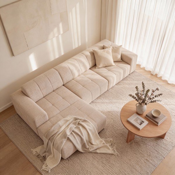 Bež kotna sedežna garnitura (levi kot) Chicago – Cosmopolitan Design-image-4