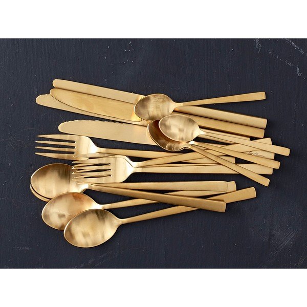 Medeninast jeklen pribor 16 ks Brass – Bitz-image-3