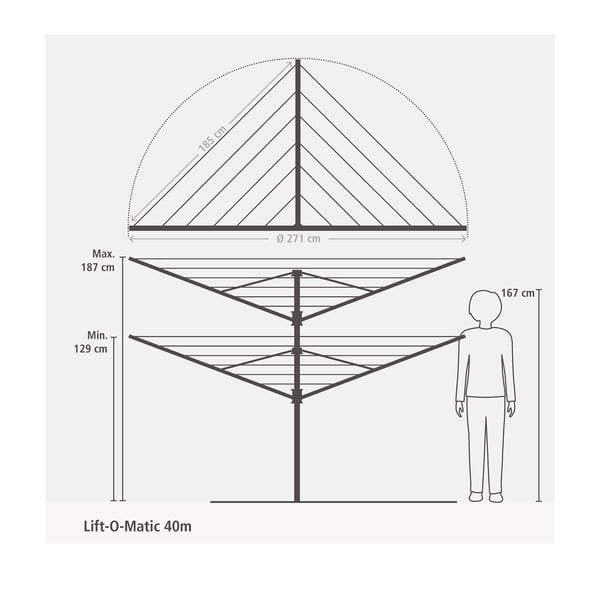 Vrtno stojalo za sušenje perila Lift-O-Matic 40m – Brabantia-image-1