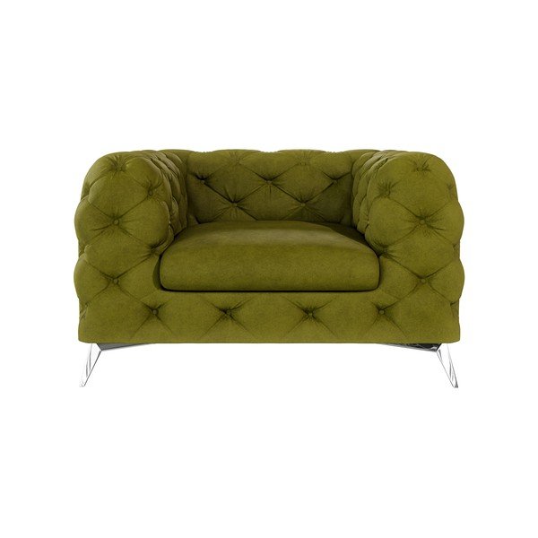 Zelen žameten fotelj Chelsea – Ropez-image-1