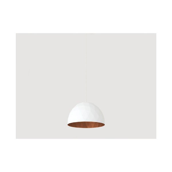 Bela viseča svetilka z detajli v barvi bakra Custom Form Leonard, ø 35 cm-image-1