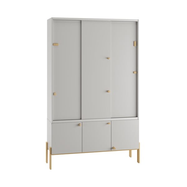 Svetlo siva nizka otroška komoda 150x50 cm Cube - Pinio-image-4