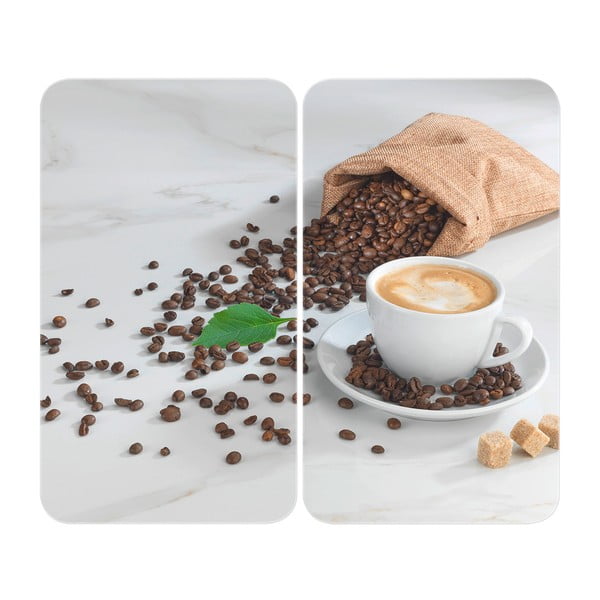 Zaščitne plošče za štedilnik iz kaljenega stekla 2 ks 52x30 cm Café Aromatica – Maximex