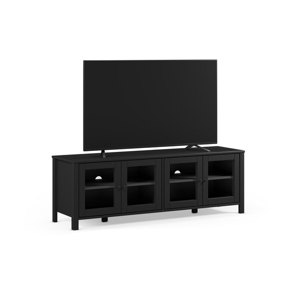 Črna TV omarica iz masivnega bora 150x50x40 cm Alessandra – Marckeric-image-2