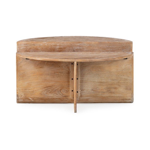 Okrogla klubska mizica iz masivnega manga v temni naravni barvi ø 80 cm Divya – MOME-image-2