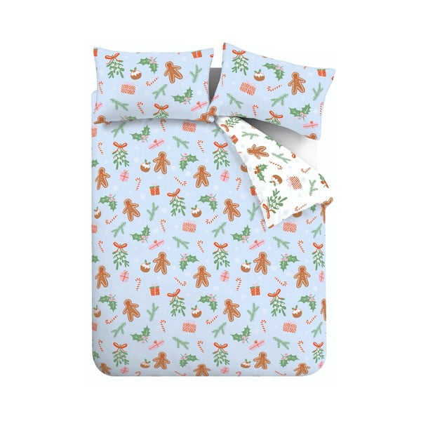 Modra podaljšana posteljnina za zakonsko posteljo iz mikrovlaken 230x220 cm Gingerbread – Catherine Lansfield