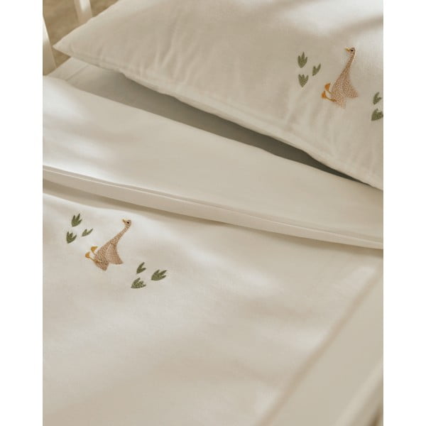 Bela otroška posteljnina za otroško posteljico iz bombažnega perkala 70x140 cm Milu – Kave Home-image-1