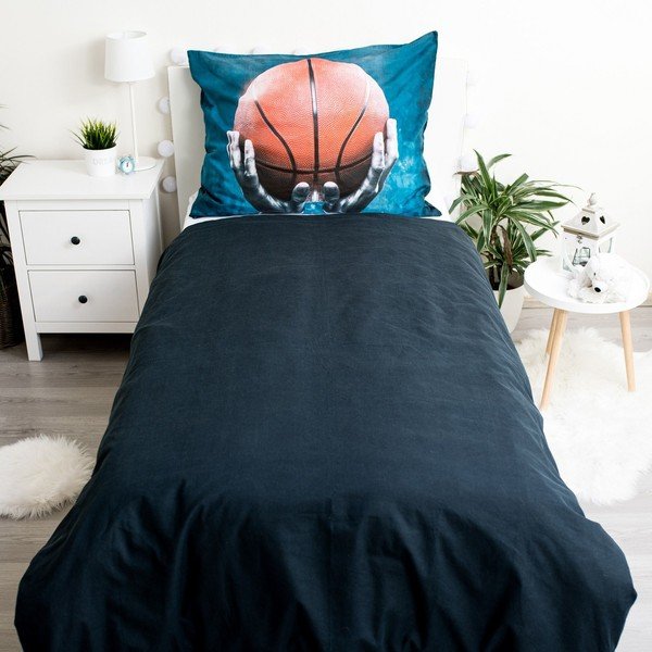 Enojna bombažna otroška posteljnina 140x200 cm Basketball – Jerry Fabrics-image-2