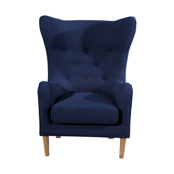 Temno moder fotelj Max Winzer Miriam Linen-image-2