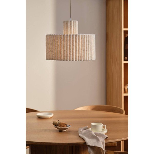 Bež lanena viseča svetilka ø 40 cm Alina – Jotex-image-1