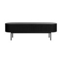Črna TV omarica v hrastovem dekorju 48x160 cm Siena – Unique Furniture