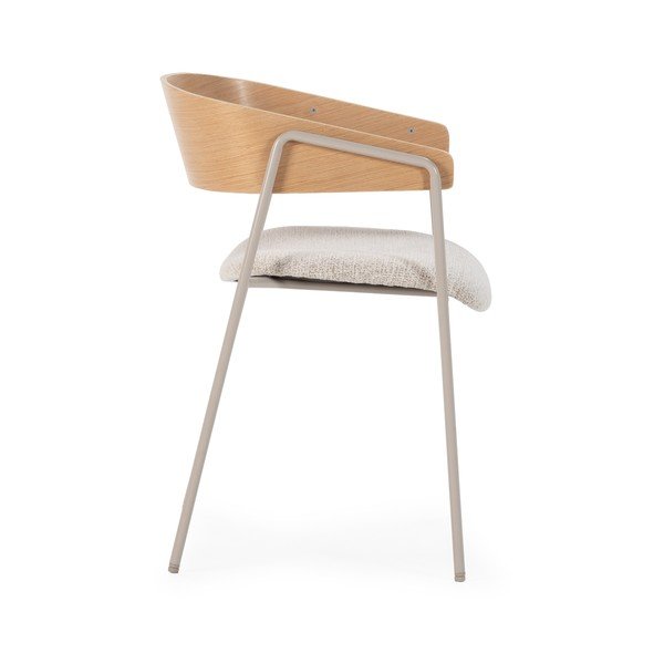 Svetlo sivi/v naravni barvi oblazinjeni jedilni stoli v kompletu z nasloni za roke 2 ks Cora – MOME-image-4