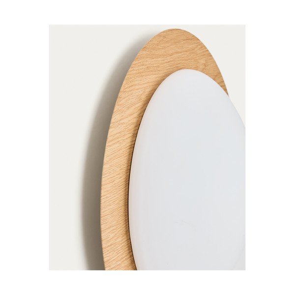 Kovinska LED stenska svetilka v naravni barvi ø 40 cm Novae – Kave Home-image-3