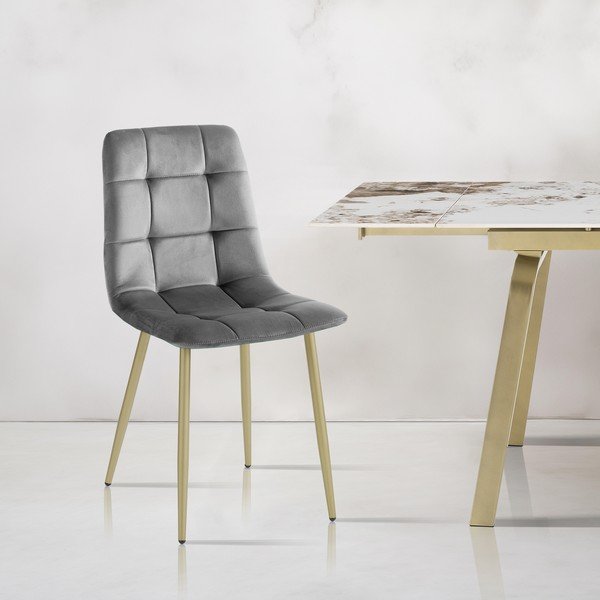 Sivi žametni jedilni stoli v kompletu 2 ks Faffy – Tomasucci-image-1